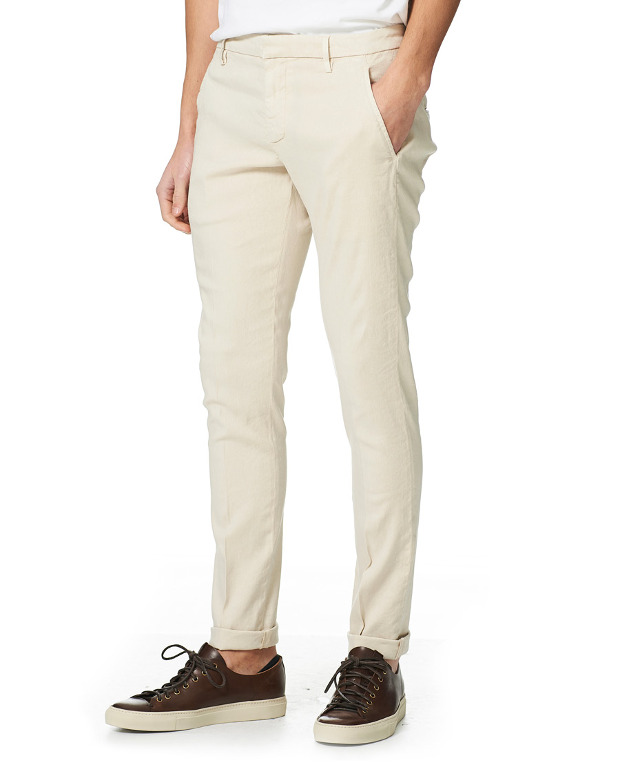 Herre | | Dondup | Gaubert Linen Stretch Chinos Beige
