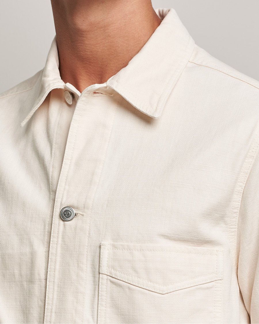Herre | Jakker | Drake's | Kuroki Cotton Canvas Chore Jacket Ecru
