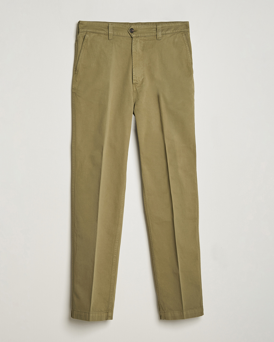 Herre |  | Drake's | Flat Front Cotton Chino Olive