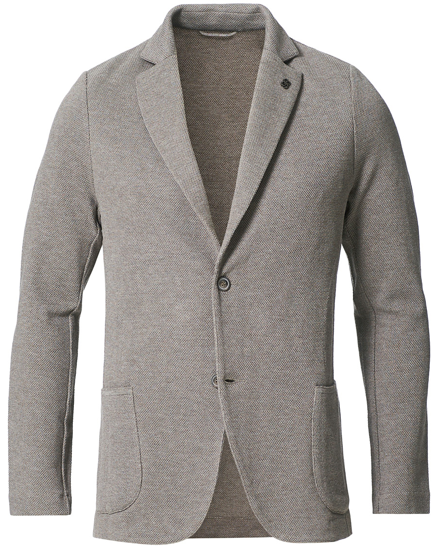Herre | Dressjakker | Gran Sasso | Structured Cotton/Linen Blazer Grey/Brown