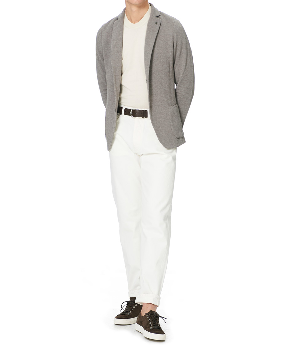 Herre | Dressjakker | Gran Sasso | Structured Cotton/Linen Blazer Grey/Brown