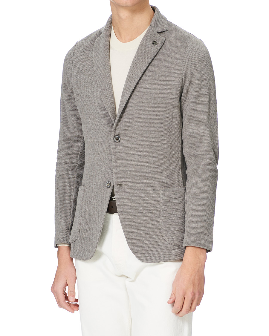 Herre | Dressjakker | Gran Sasso | Structured Cotton/Linen Blazer Grey/Brown