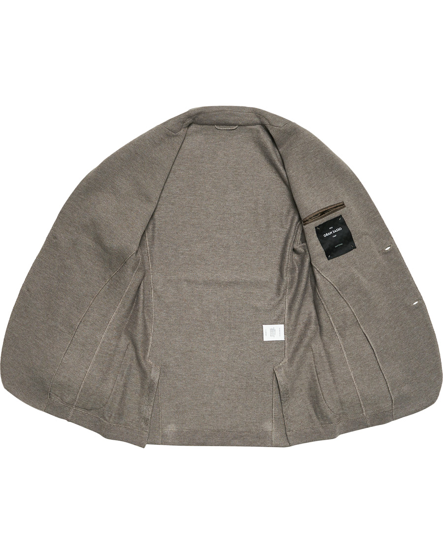 Herre | Dressjakker | Gran Sasso | Structured Cotton/Linen Blazer Grey/Brown