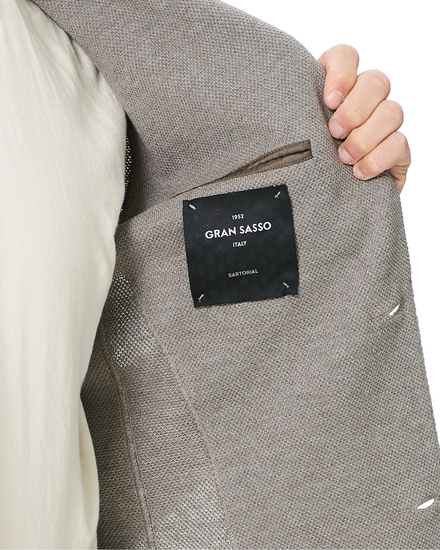 Herre | Dressjakker | Gran Sasso | Structured Cotton/Linen Blazer Grey/Brown