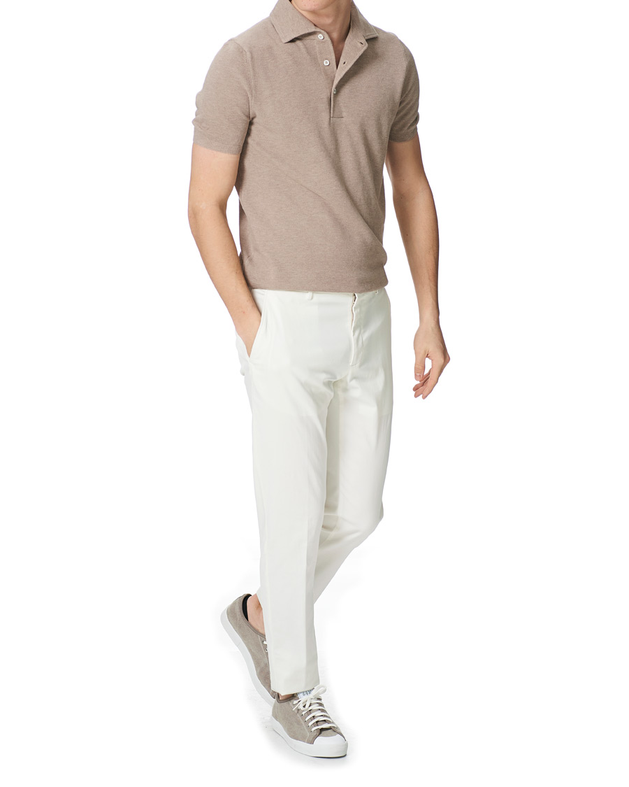 Herre | Pikéer | Gran Sasso | Knitted One Piece Collar Polo Beige