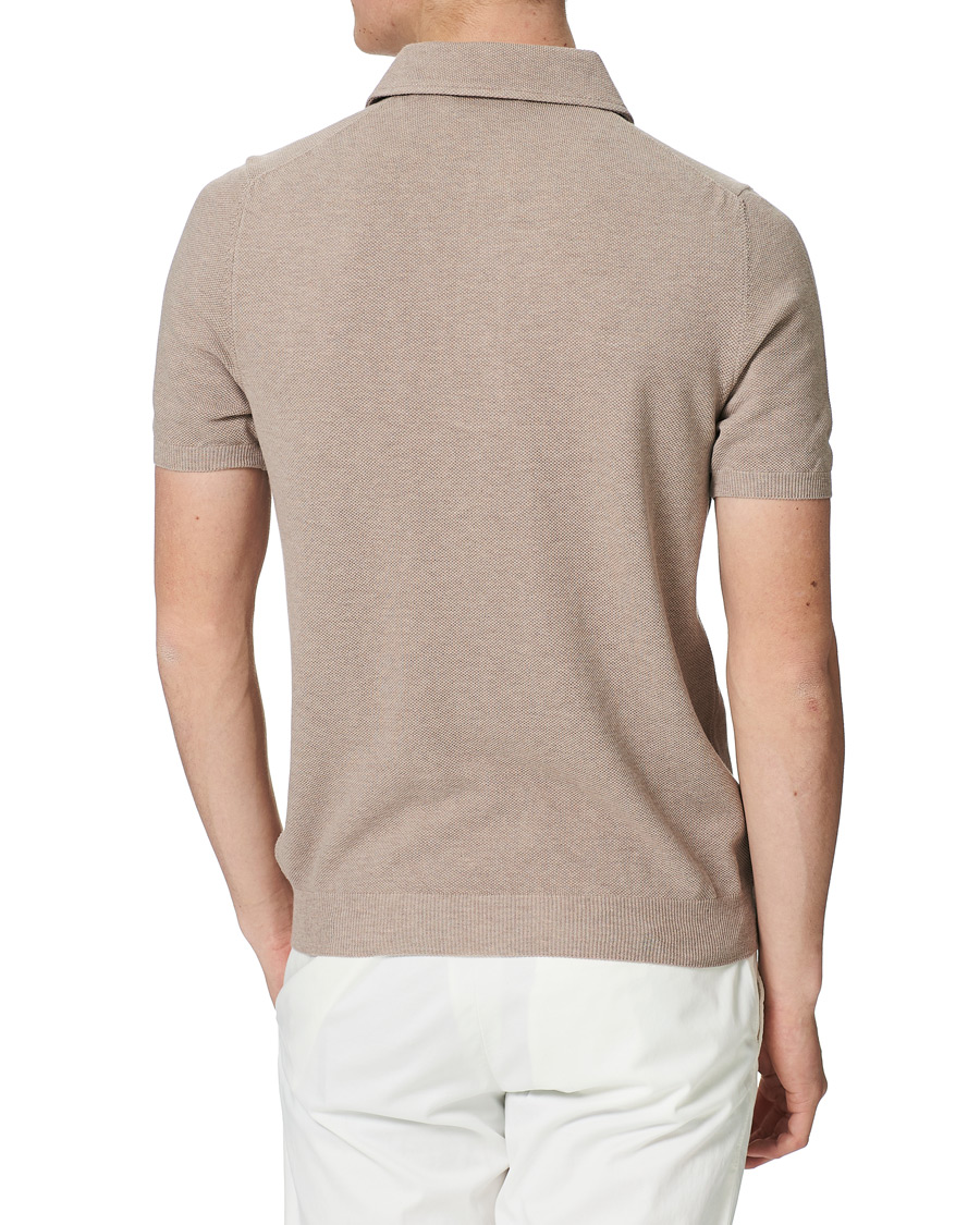 Herre | Pikéer | Gran Sasso | Knitted One Piece Collar Polo Beige
