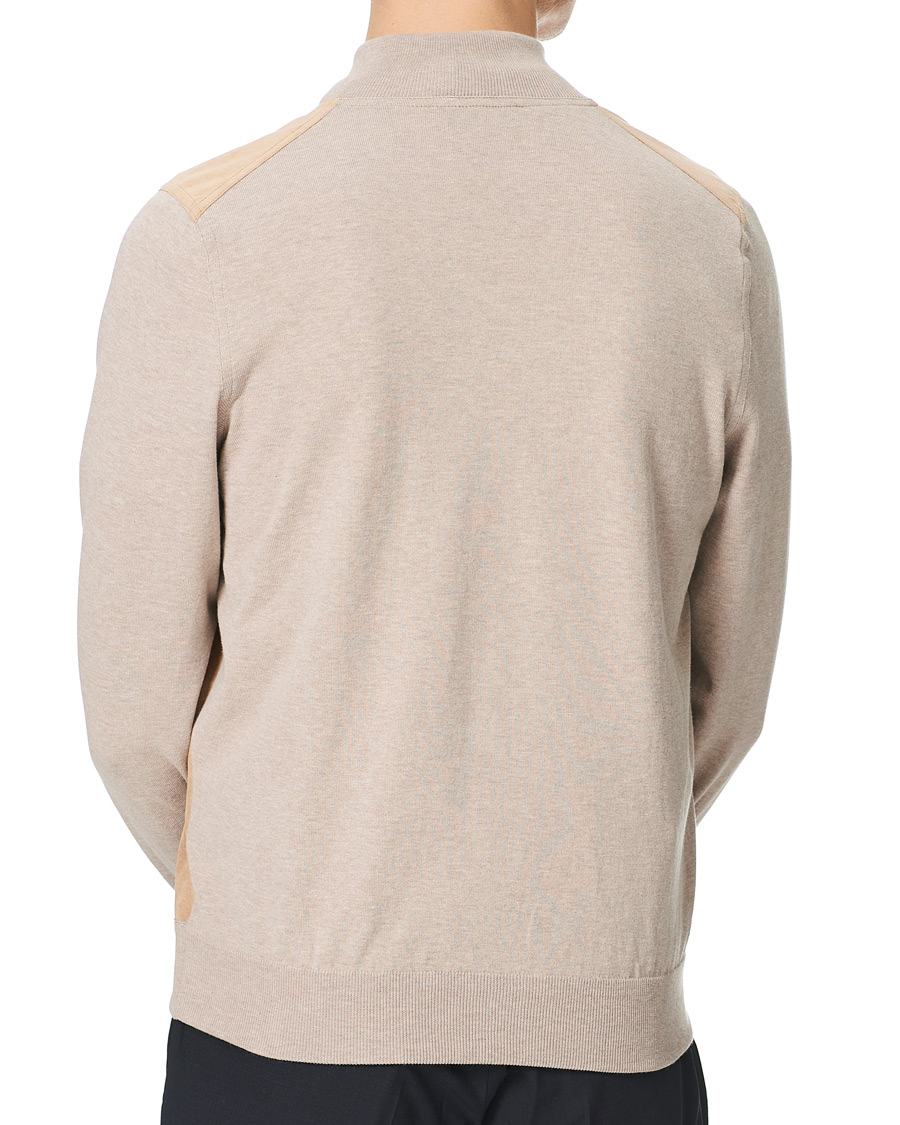 Herre | Gensere | Gran Sasso | Knitted Cotton/Alcantara Full Zip Cream