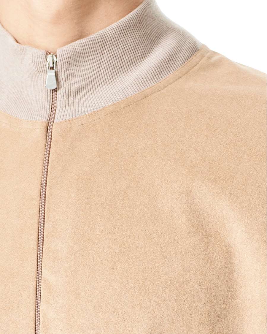 Herre | Gensere | Gran Sasso | Knitted Cotton/Alcantara Full Zip Cream