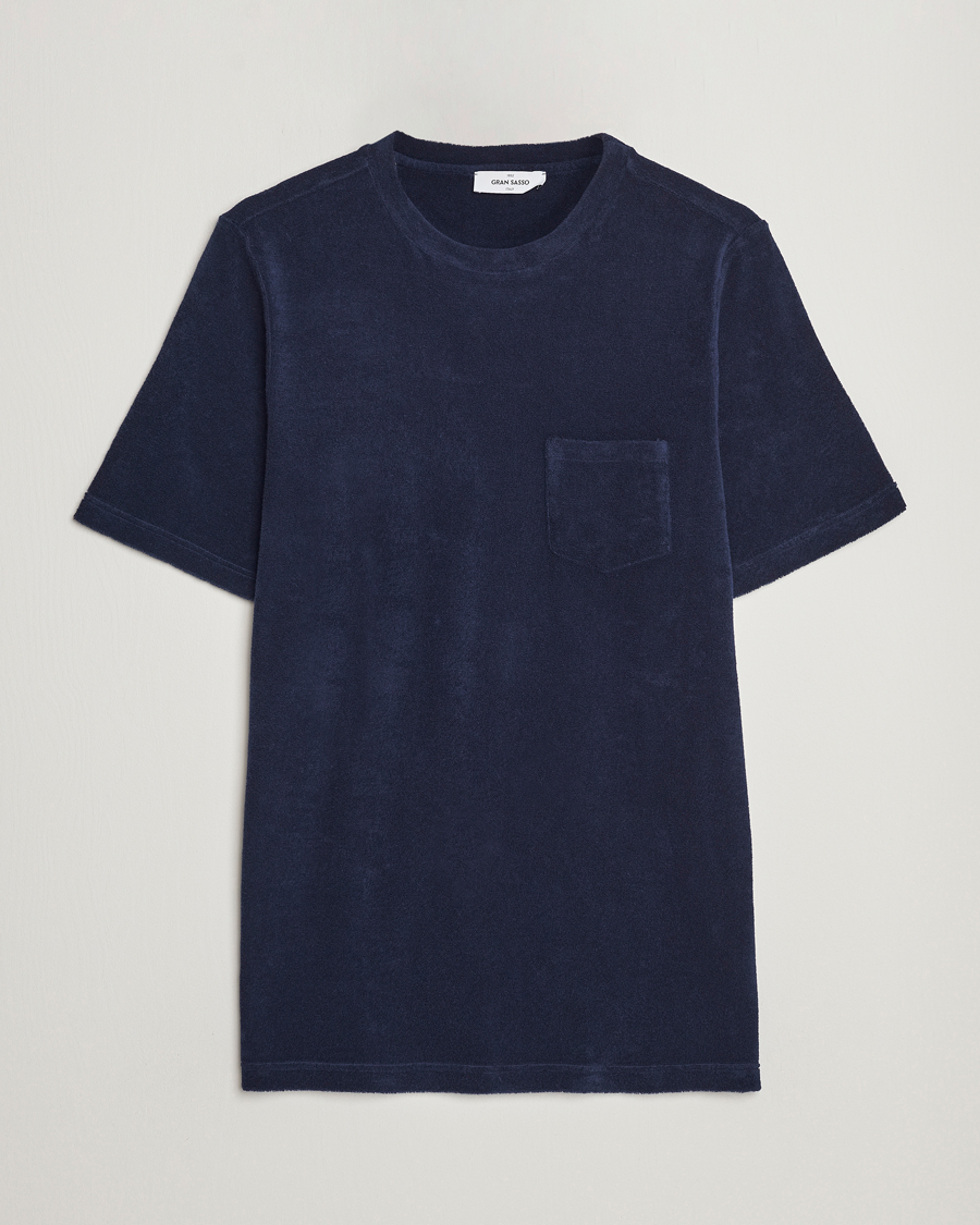 Herre | T-Shirts | Gran Sasso | Cotton Terry Tee Navy