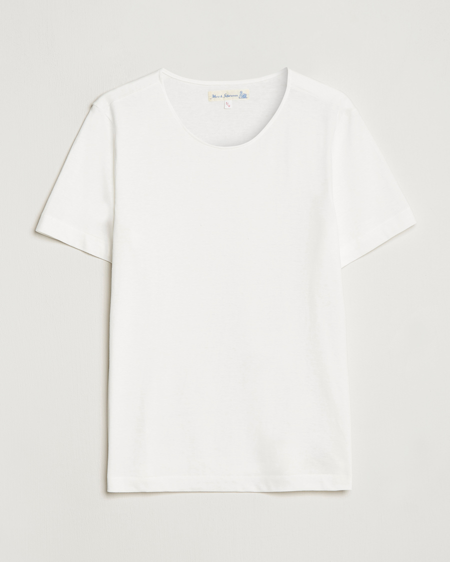 Herre | T-Shirts | Merz b. Schwanen | 1920s Loopwheeled T-Shirt White