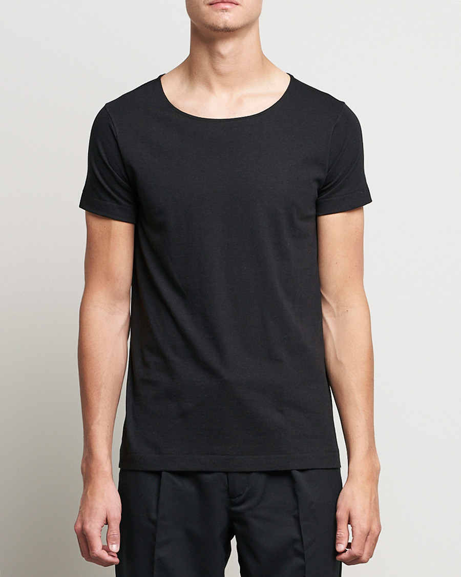 Herre | Svarte t-skjorter | Merz b. Schwanen | 1920s Loopwheeled T-Shirt Black