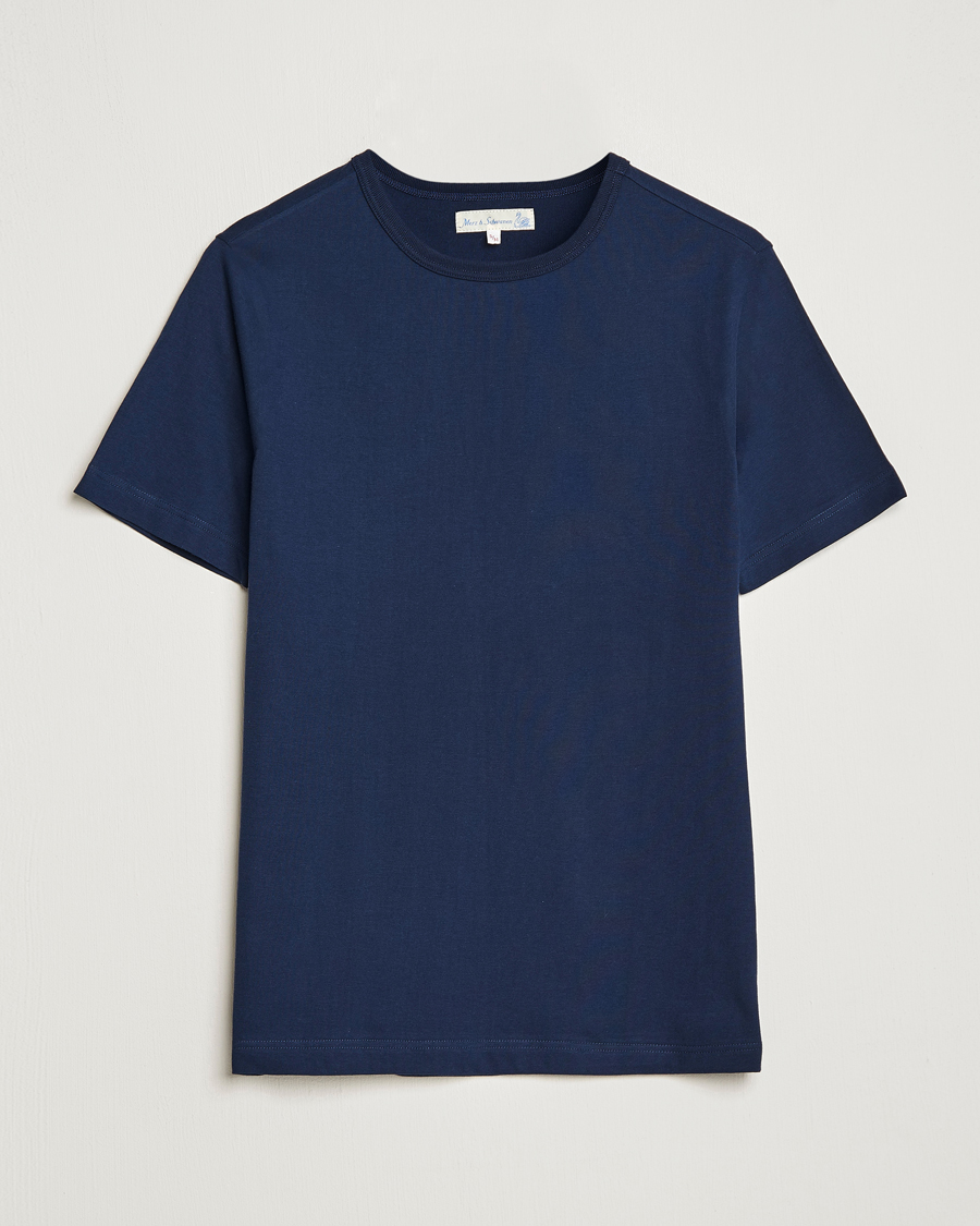 Herre | T-Shirts | Merz b. Schwanen | 1950s Classic Loopwheeled Ink Blue