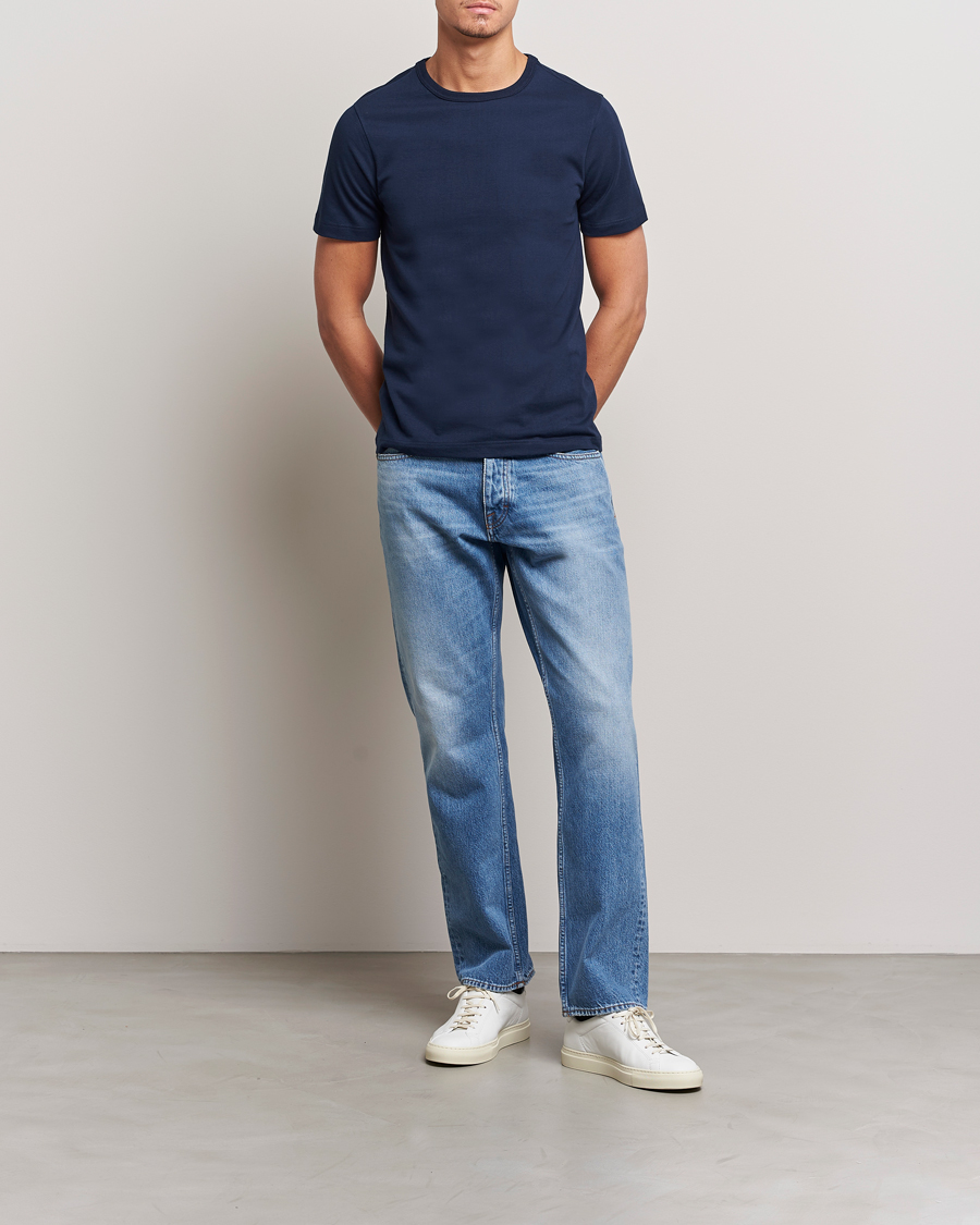 Herre | T-Shirts | Merz b. Schwanen | 1950s Classic Loopwheeled T-shirt Ink Blue