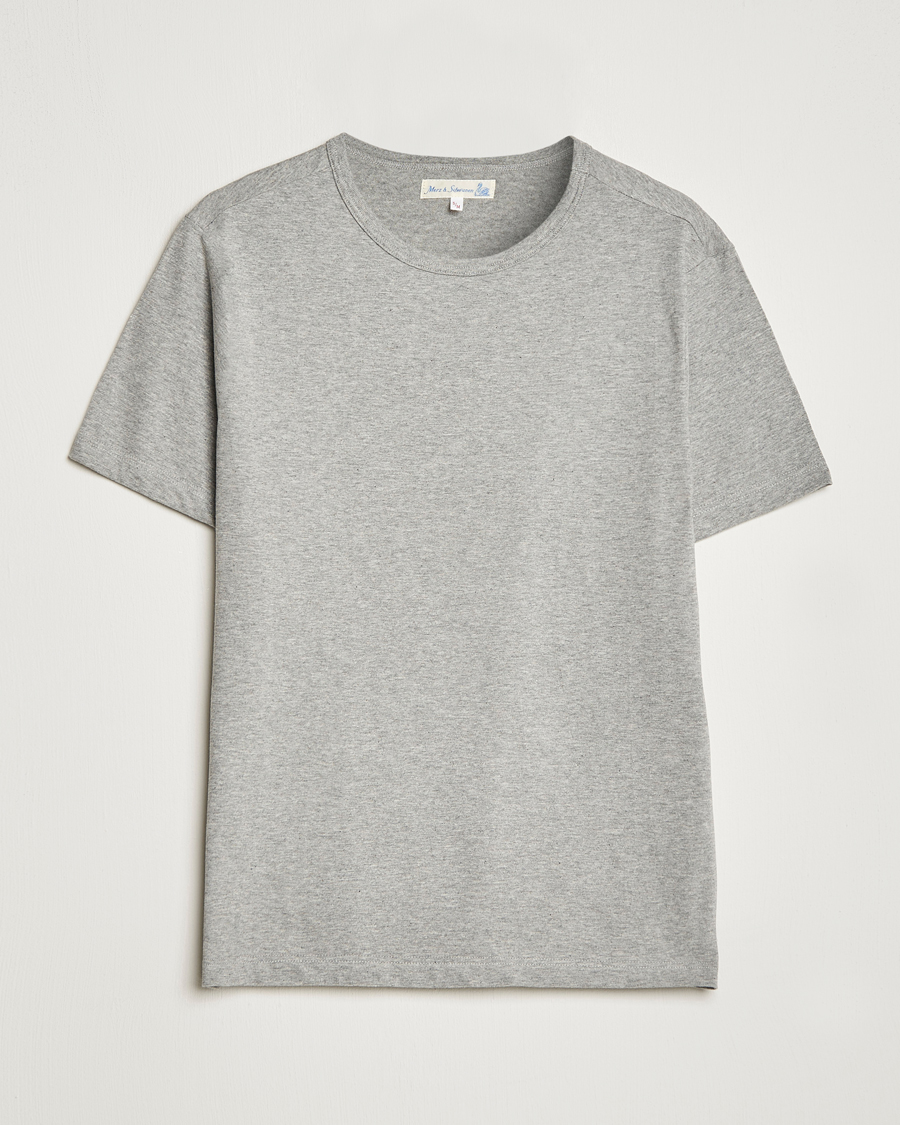 Herre | T-Shirts | Merz b. Schwanen | 1950s Classic Loopwheeled T-Shirt Grey Melange