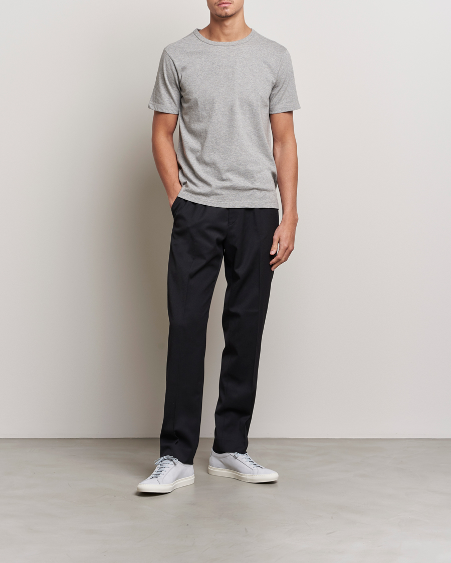Herre | T-Shirts | Merz b. Schwanen | 1950s Classic Loopwheeled T-Shirt Grey Melange