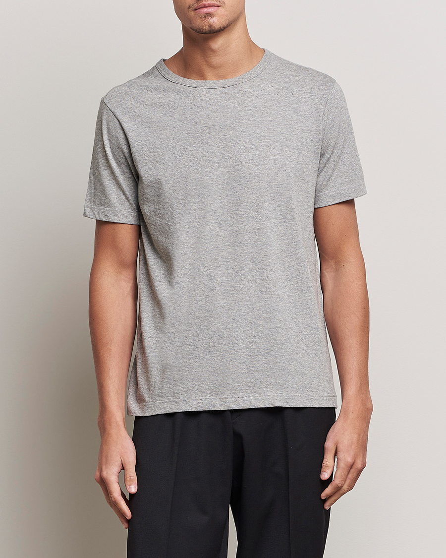 Herre | T-Shirts | Merz b. Schwanen | 1950s Classic Loopwheeled T-Shirt Grey Melange