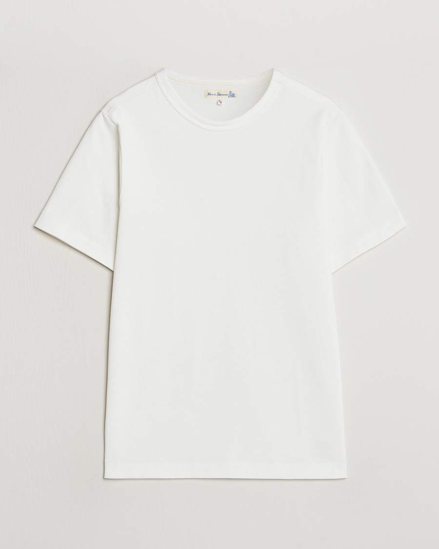 Herre | T-Shirts | Merz b. Schwanen | Relaxed Fit Loopwheeled T-Shirt White