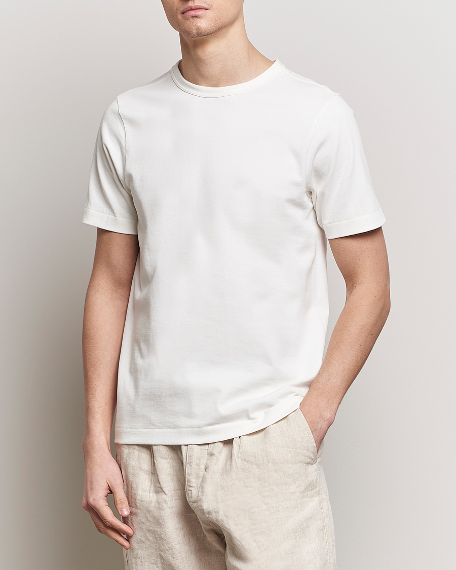 Herre | Avdelinger | Merz b. Schwanen | Relaxed Loopwheeled Sturdy T-Shirt White