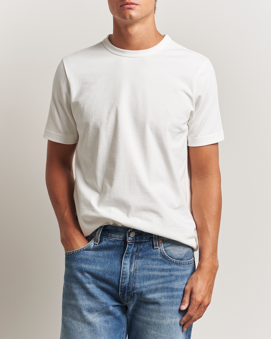 Herre | T-Shirts | Merz b. Schwanen | Relaxed Fit Loopwheeled T-Shirt White