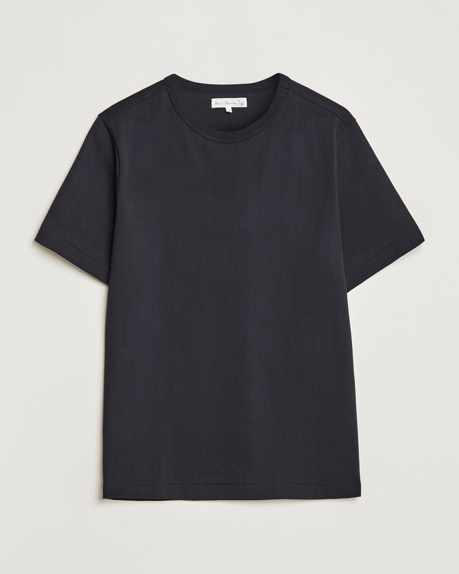 Herre | T-Shirts | Merz b. Schwanen | Relaxed Fit Loopwheeled T-Shirt Charcoal