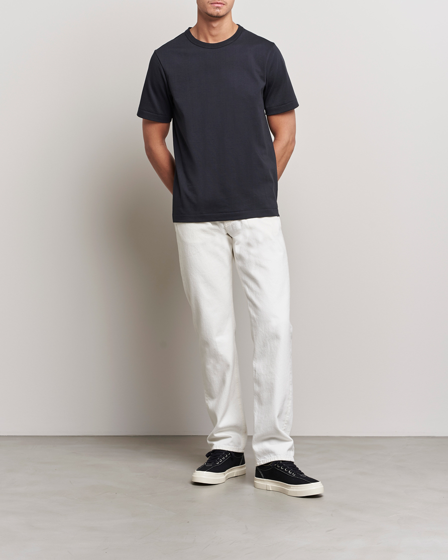 Herre | T-Shirts | Merz b. Schwanen | Relaxed Loopwheeled Sturdy T-Shirt Charcoal