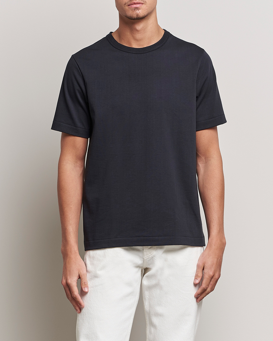 Herre | T-Shirts | Merz b. Schwanen | Relaxed Loopwheeled Sturdy T-Shirt Charcoal