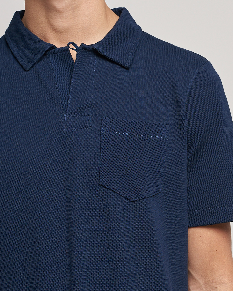 Herre | Pikéer | Merz b. Schwanen | Organic Cotton Washed Polo Ink Blue