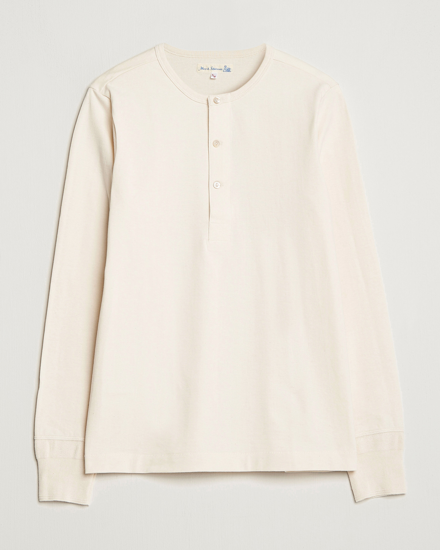 Herre | Gensere | Merz b. Schwanen | Classic Organic Cotton Henley Sweater Nature