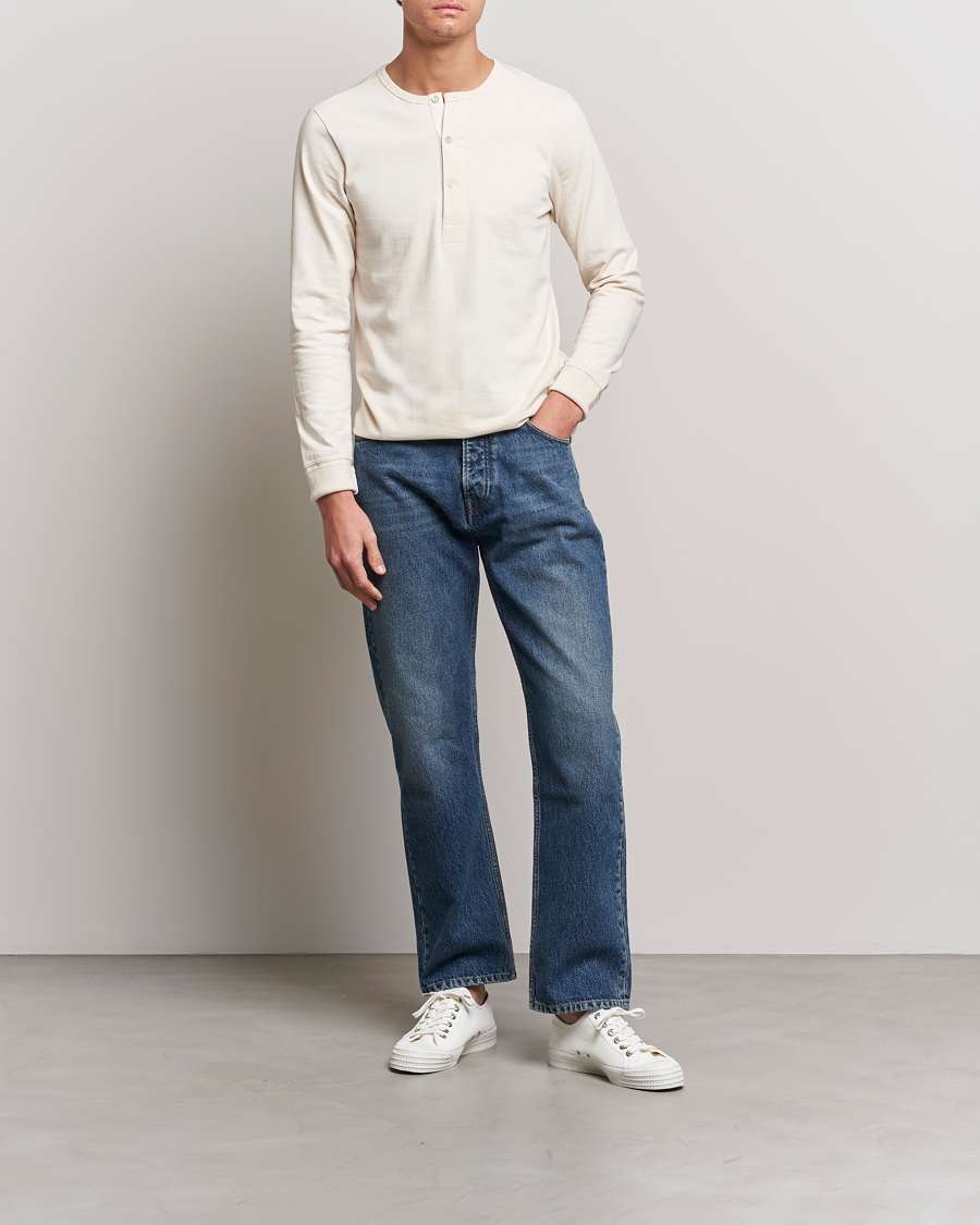 Herre | Gensere | Merz b. Schwanen | Classic Organic Cotton Henley Sweater Nature