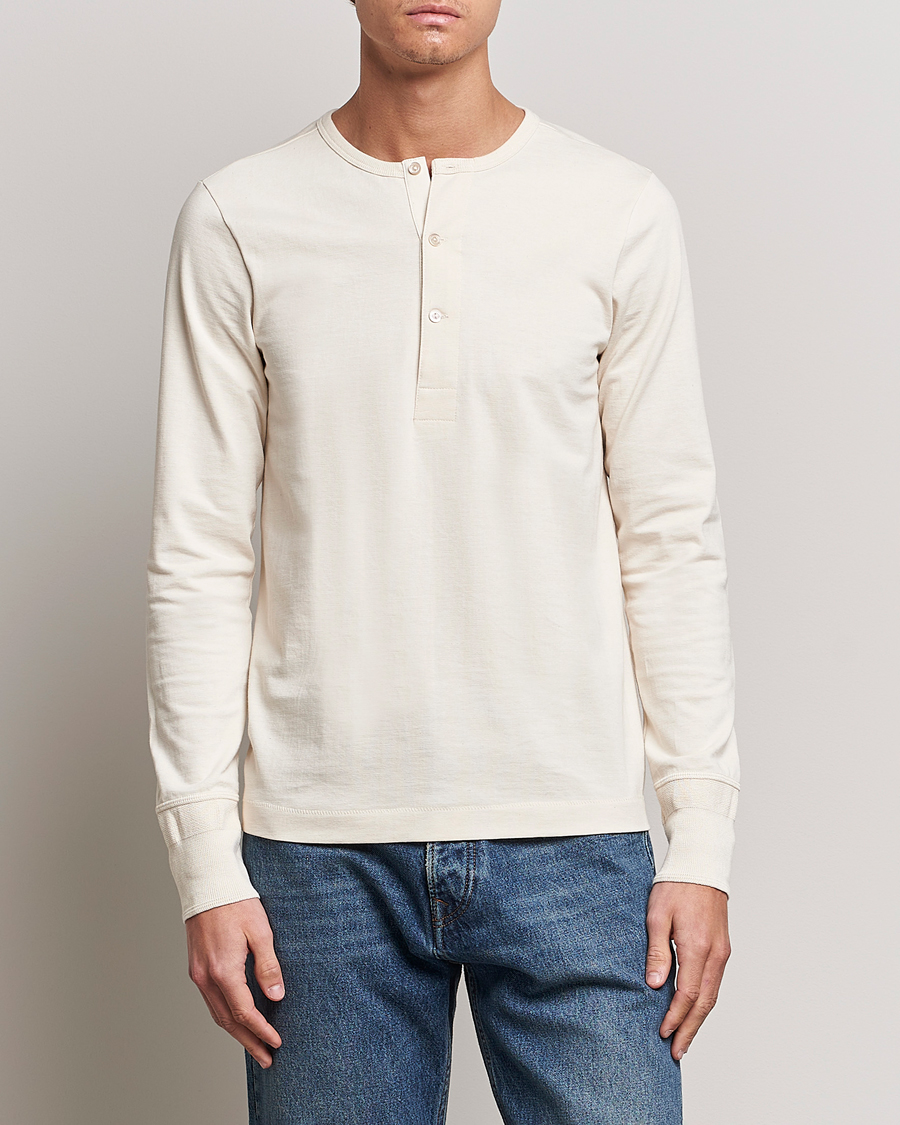 Herre | Gensere | Merz b. Schwanen | Classic Organic Cotton Henley Sweater Nature