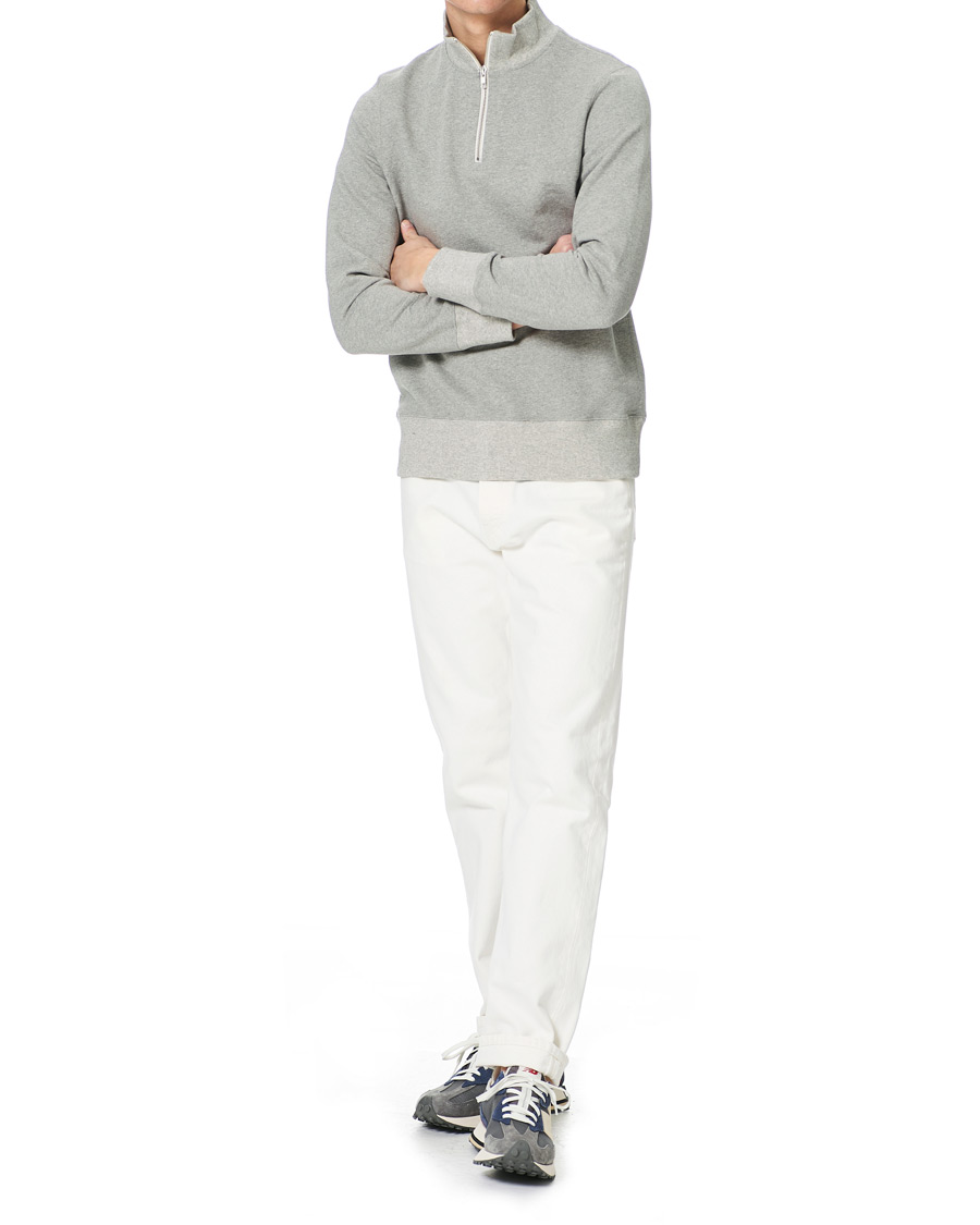 Herre | Gensere | Merz b. Schwanen | Organic Cotton Half Zip Sweat Grey Mel