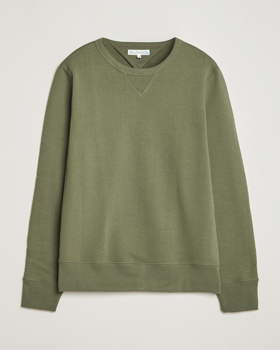 Herre | Gensere | Merz b. Schwanen | Organic Cotton Crew Neck Sweat Army