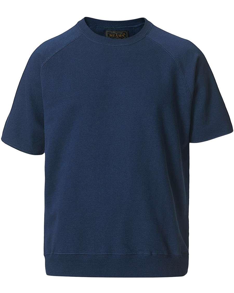 Herre | T-Shirts | BEAMS PLUS | Short Sleeve Cut Off Tee Navy