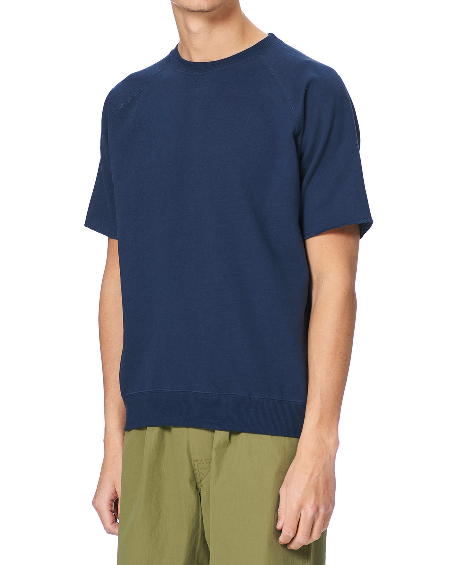 Herre | T-Shirts | BEAMS PLUS | Short Sleeve Cut Off Tee Navy