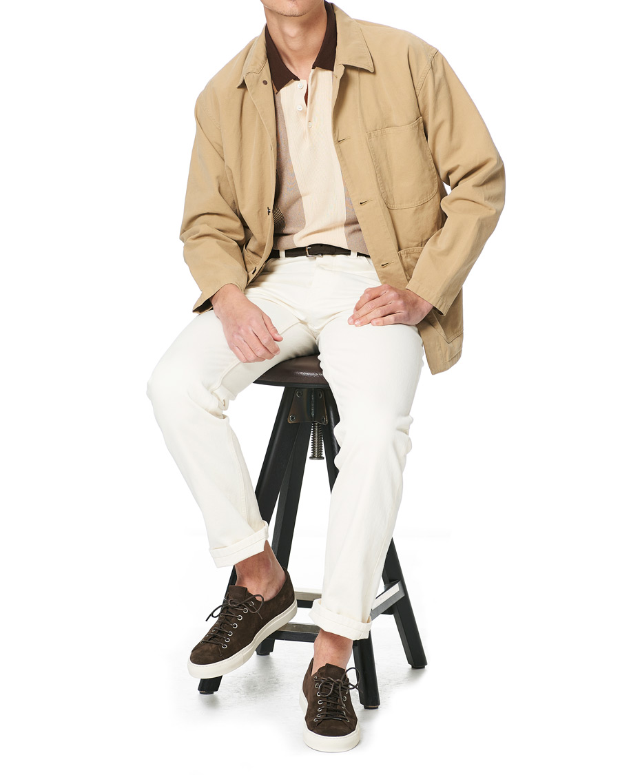 Herre | Pikéer | BEAMS PLUS | Striped Knited Polo Brown