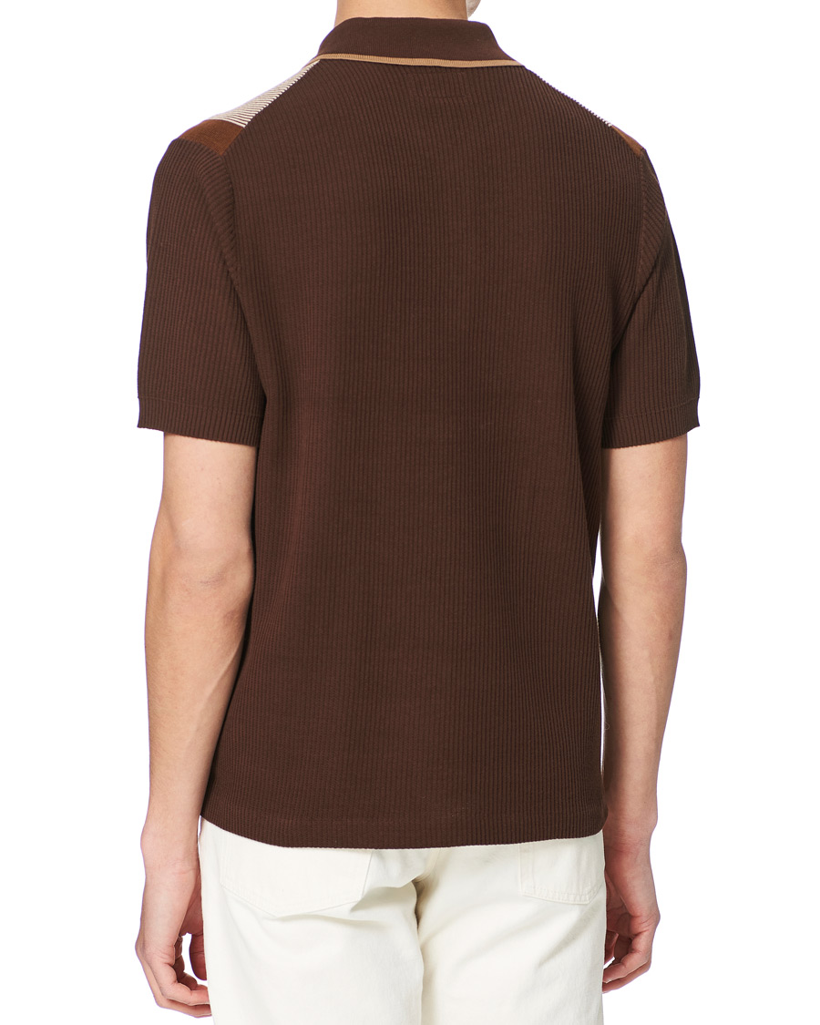 Herre | Pikéer | BEAMS PLUS | Striped Knited Polo Brown