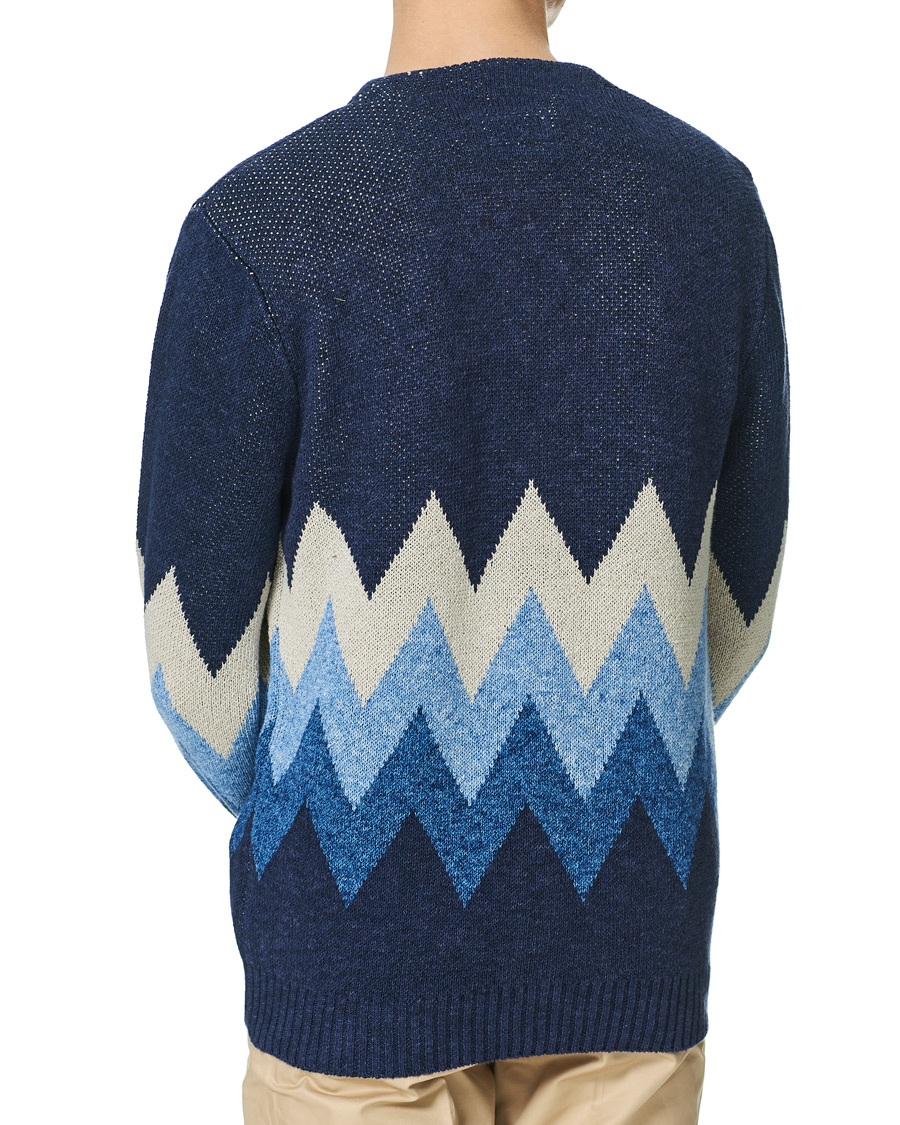 Herre | Gensere | BEAMS PLUS | Jacquard Cardigan Indigo Blue