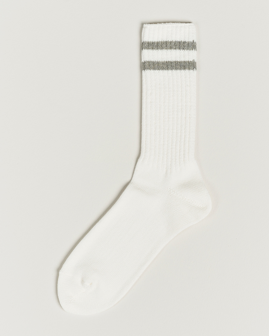Herre | Undertøy | BEAMS PLUS | Schoolboy Socks White/Grey
