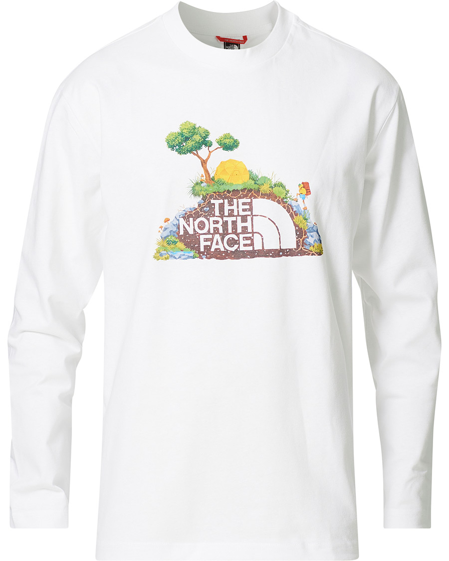 Herre | T-Shirts | The North Face | Heritage Printed Long Sleeve Tee White