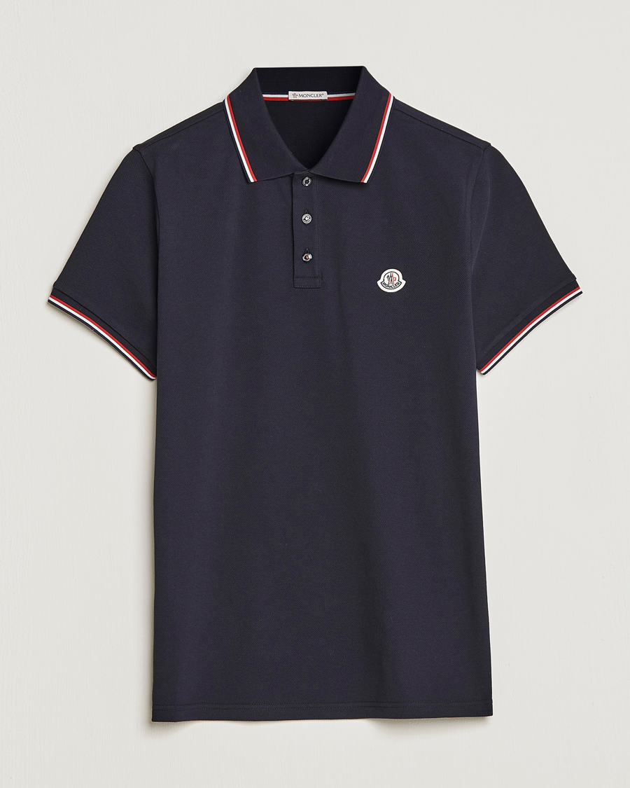 Herre | Pikéer | Moncler | Contrast Rib Polo Navy