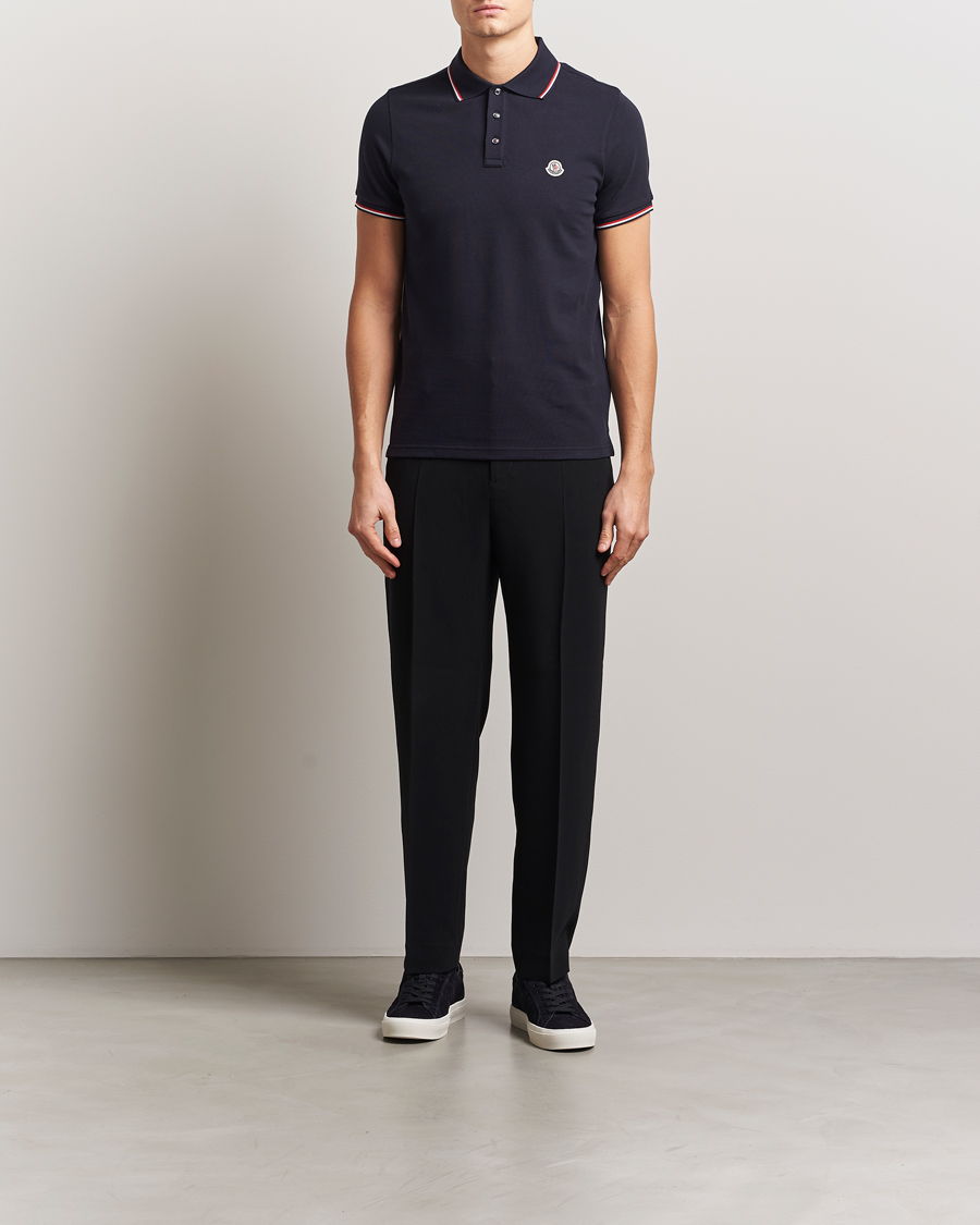Herre | Pikéer | Moncler | Contrast Rib Polo Navy