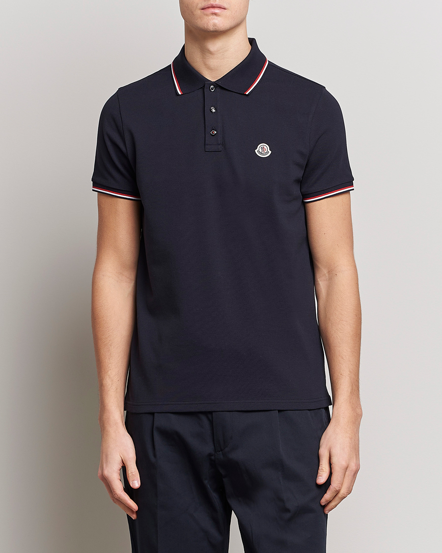Herre |  | Moncler | Contrast Rib Polo Navy