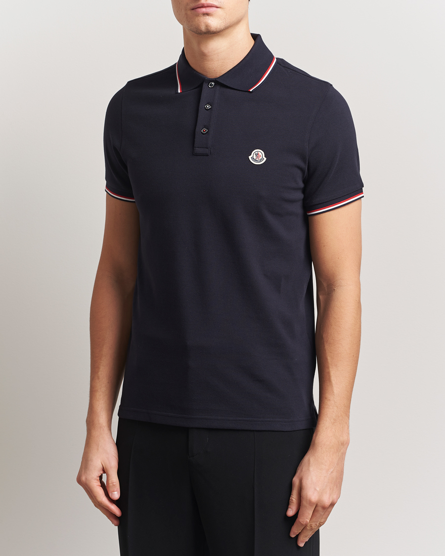 Herre | Klær | Moncler | Contrast Rib Polo Navy