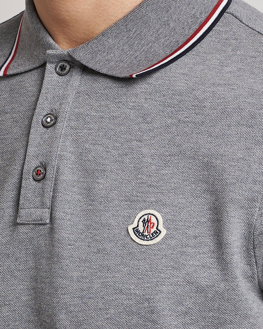 Herre | Pikéer | Moncler | Contrast Rib Polo Heather Grey