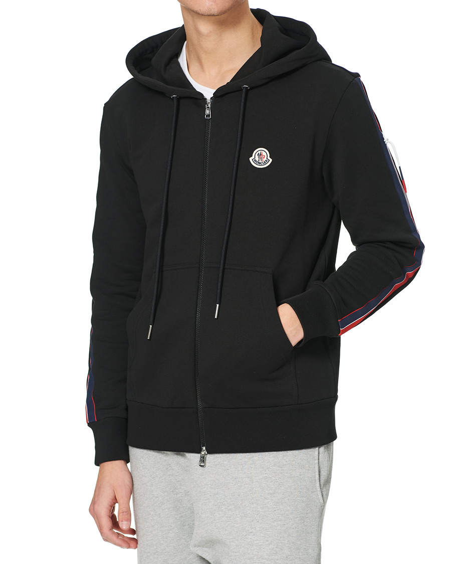 Herre | Gensere | Moncler | Tape Logo Zip Hoodie Black