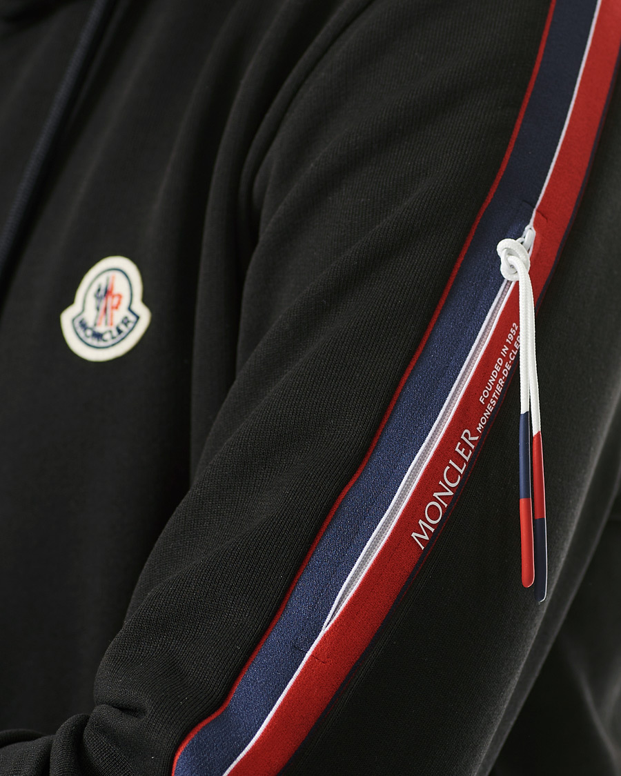 Herre | Gensere | Moncler | Tape Logo Zip Hoodie Black