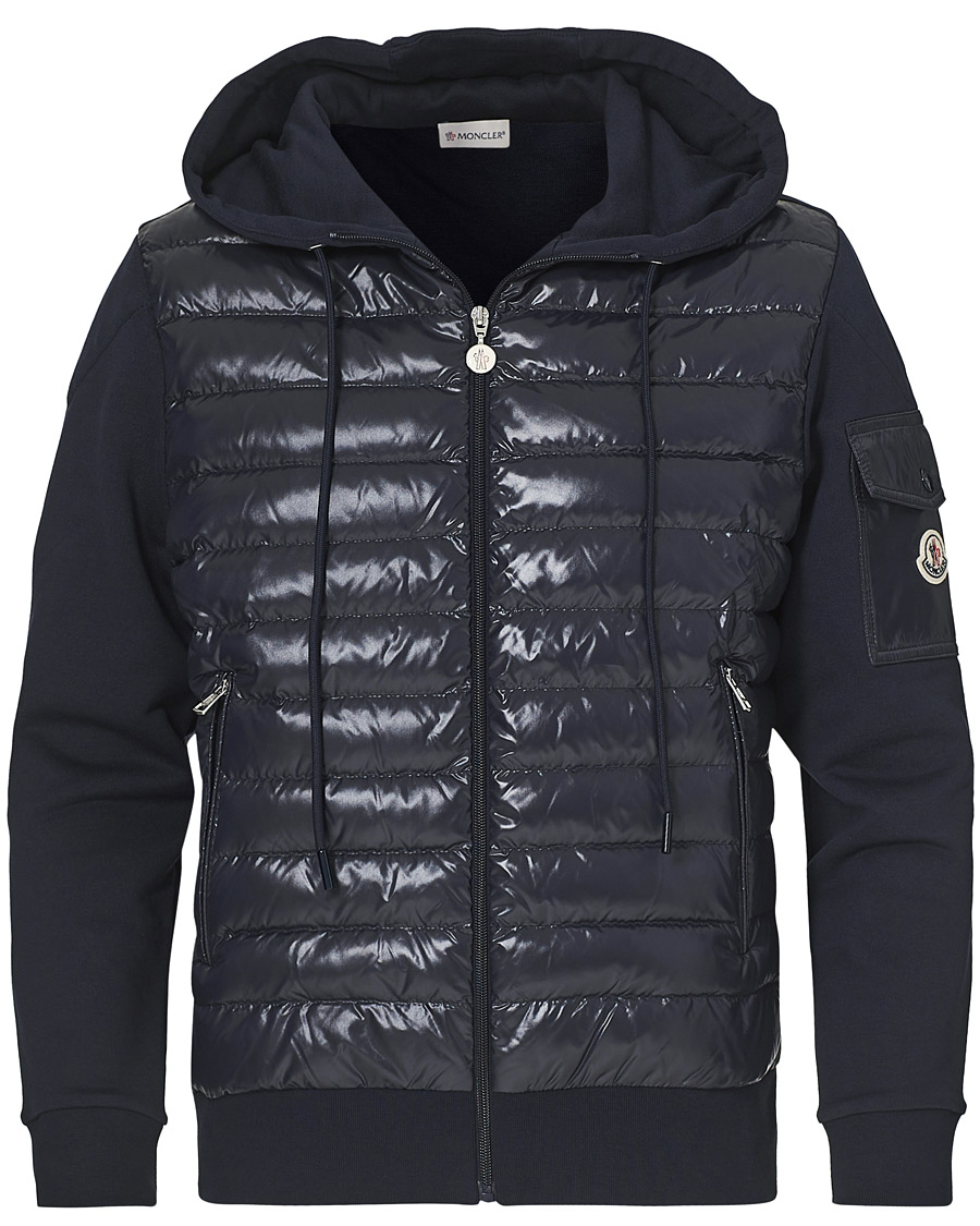 Herre | Gensere | Moncler | Hooded Hybrid Full Zip Navy