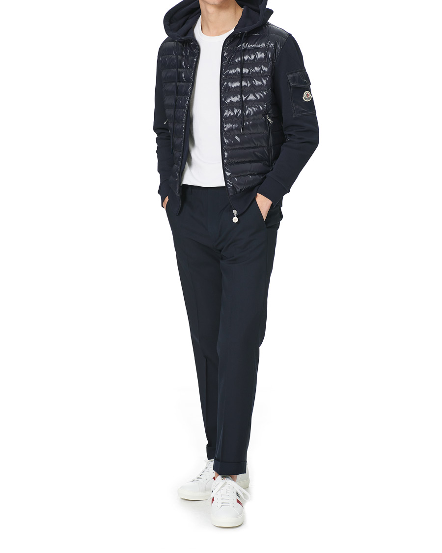 Herre | Gensere | Moncler | Hooded Hybrid Full Zip Navy