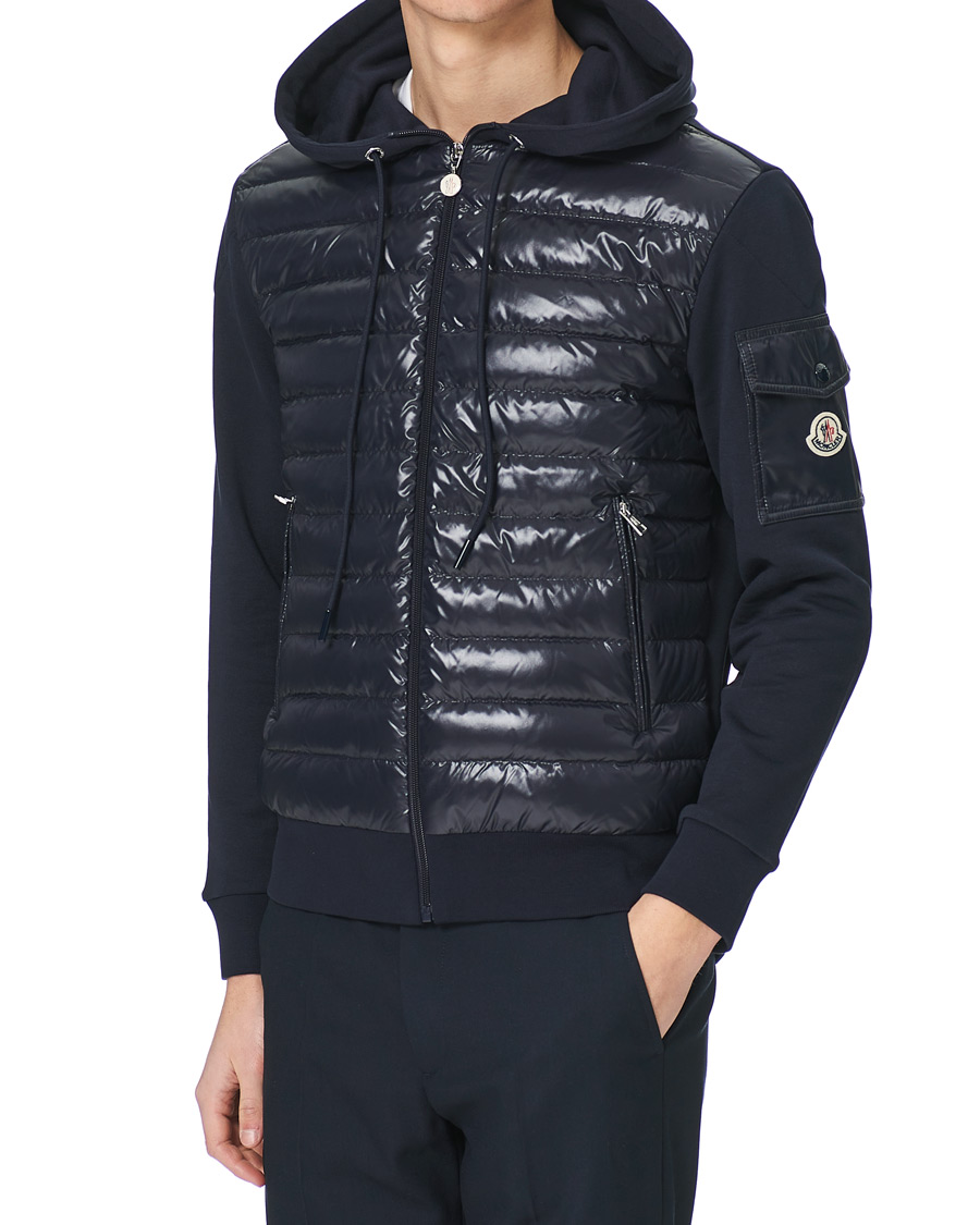 Herre | Gensere | Moncler | Hooded Hybrid Full Zip Navy