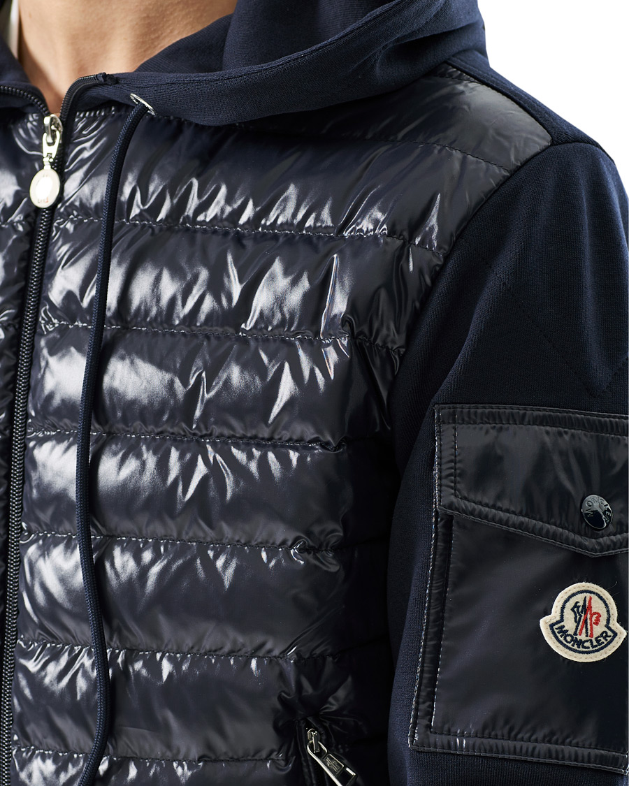 Herre | Gensere | Moncler | Hooded Hybrid Full Zip Navy